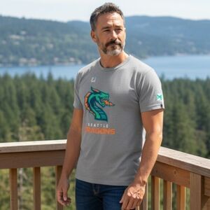 NWT-  Unisex Seattle Dragons XFL Football Gray Short Sleeve - Size Medium